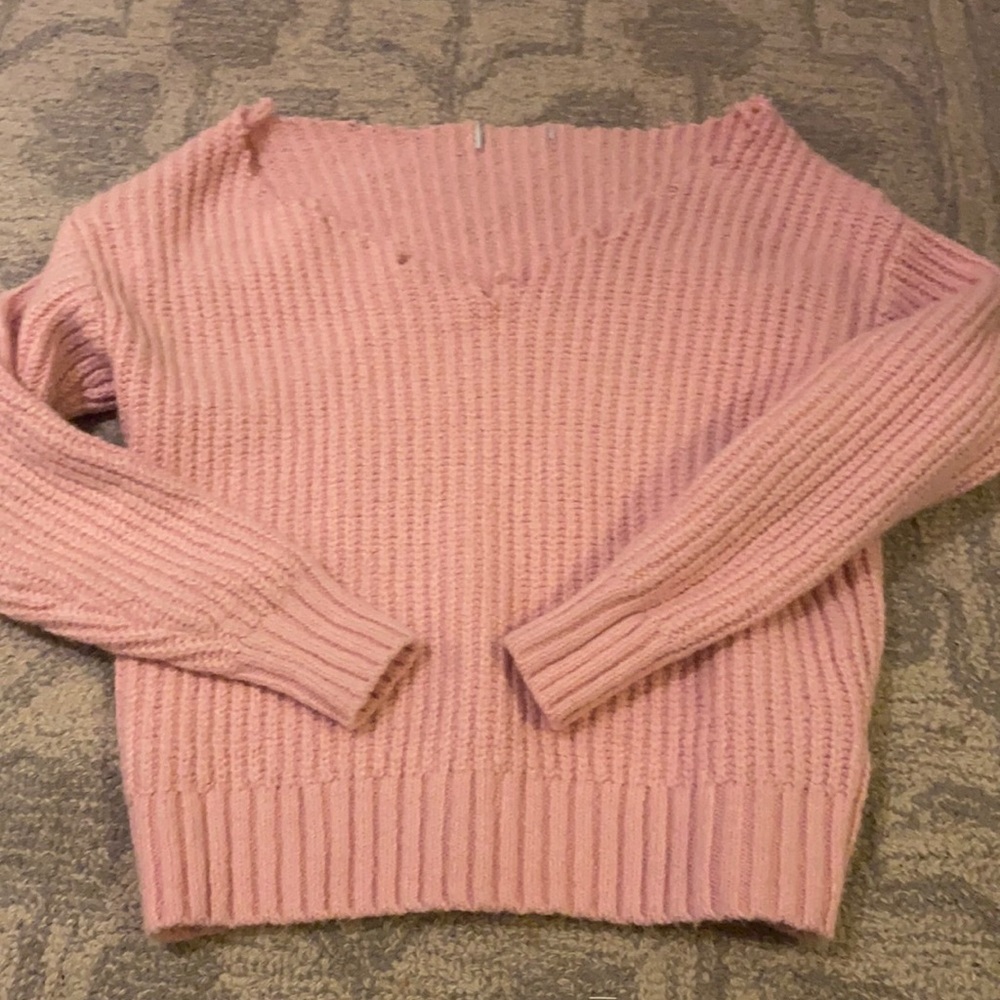 Cute pink sweater and surprise!